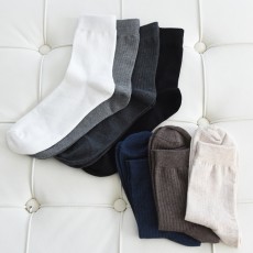 남성 데일리 베이직 컬러 골지 양말